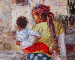 Mom baby on hip